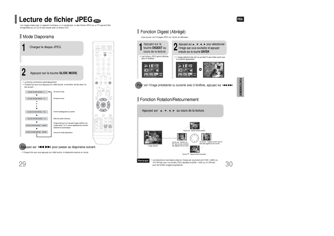 Samsung HT-XQ100T/XEF manual Lecture de fichier Jpeg Jpeg 