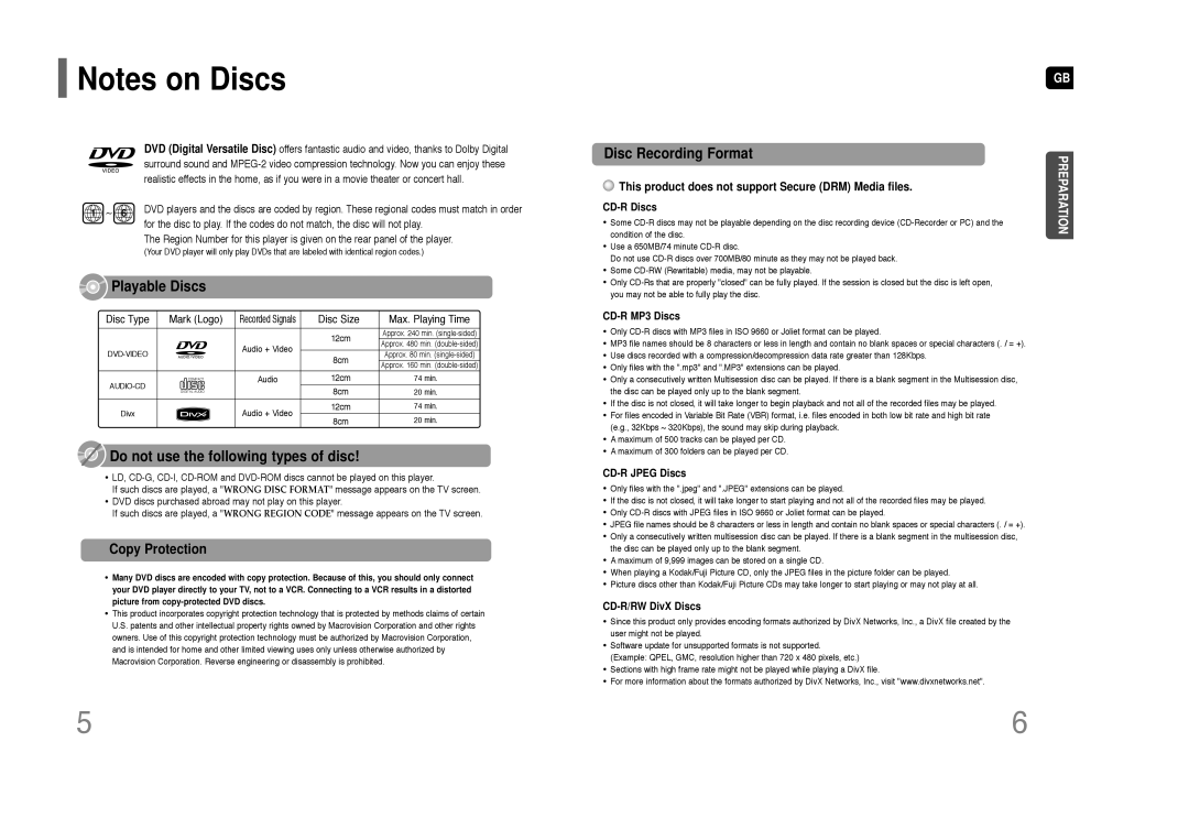 Samsung HT-Z110 user manual Copy Protection, This product does not support Secure DRM Media files 