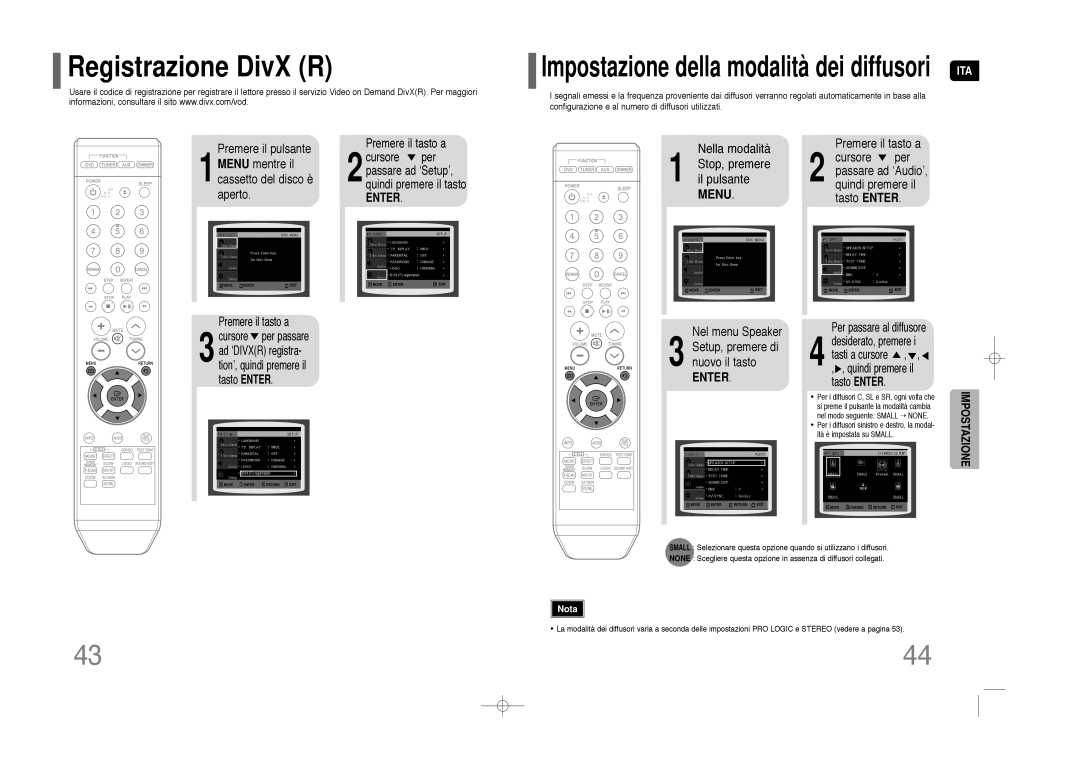 Samsung HT-Z110R/XET, HT-Z110NT/XET manual Registrazione DivX R, Premere il tasto a 