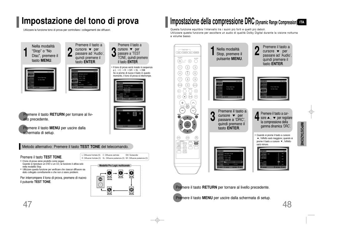 Samsung HT-Z110R/XET, HT-Z110NT/XET Nella modalità Stop o No Disc, premere il tasto Menu, Quindi premere il tasto Enter 