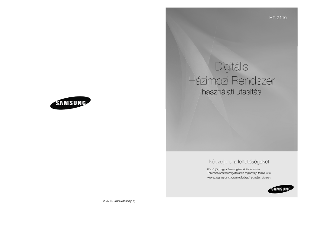 Samsung HT-Z110NT/EDC, HT-Z110R/EDC, HT-Z110NT/XET, HT-Z110R/XEO manual Digitális Házimozi Rendszer 