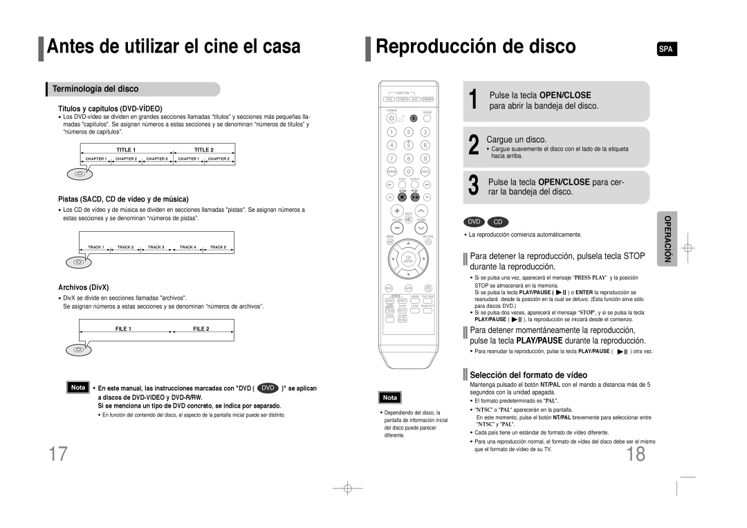 Samsung HT-Z110R/EDC, HT-Z110NT/EDC manual Reproducción de disco, Terminología del disco, Selección del formato de vídeo 