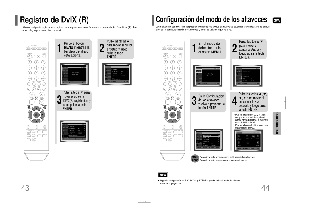 Samsung HT-Z110R/XET, HT-Z110R/EDC, HT-Z110NT/EDC, HT-Z110NT/XET, HT-Z110T/MEA manual Registro de DviX R 