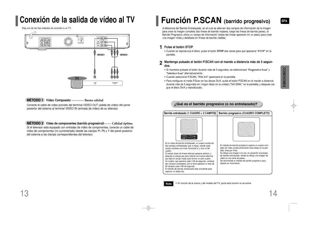 Samsung HT-Z110R/XET, HT-Z110R/EDC, HT-Z110NT/EDC manual ¿Qué es el barrido progresivo o no entrelazado?, Pulse el botón Stop 