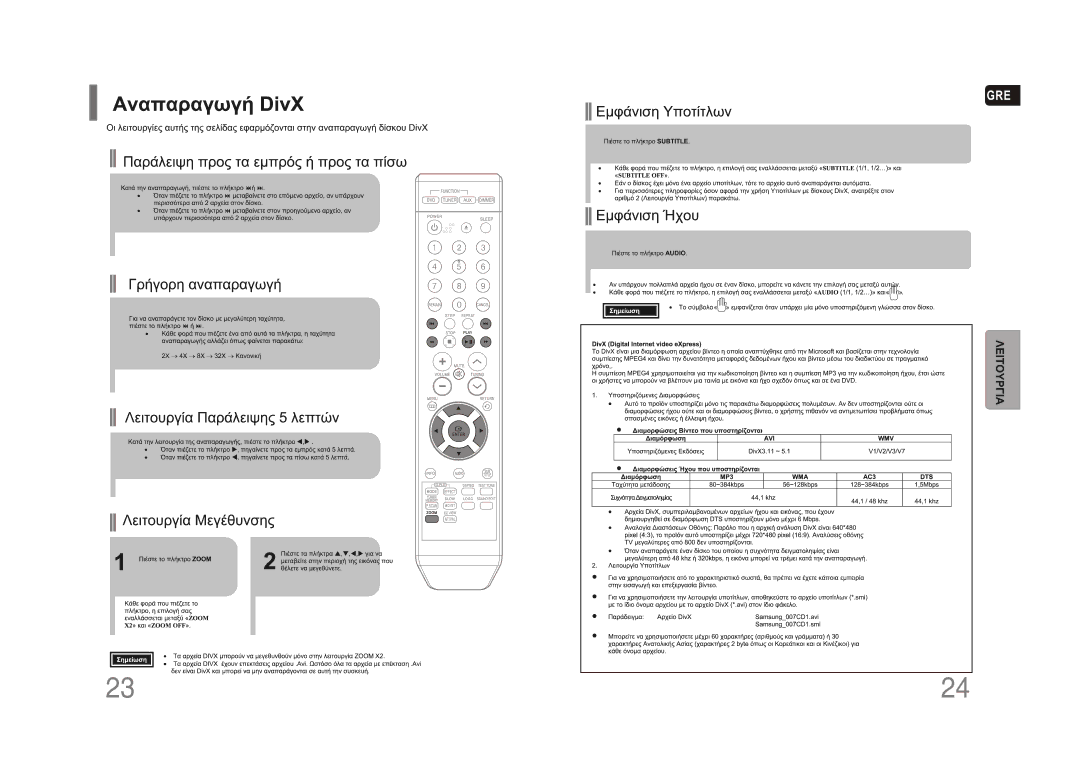 Samsung HT-Z110NT/EDC, HT-Z110R/EDC manual Gre 