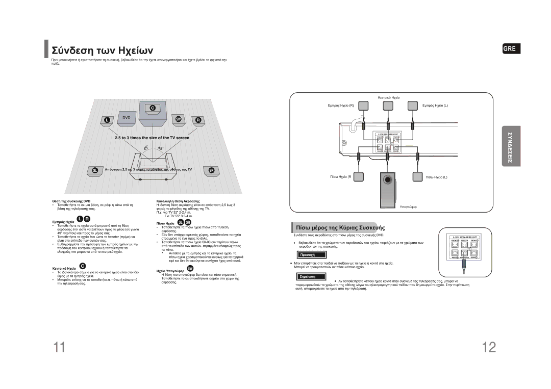 Samsung HT-Z110NT/EDC, HT-Z110R/EDC manual Gre 