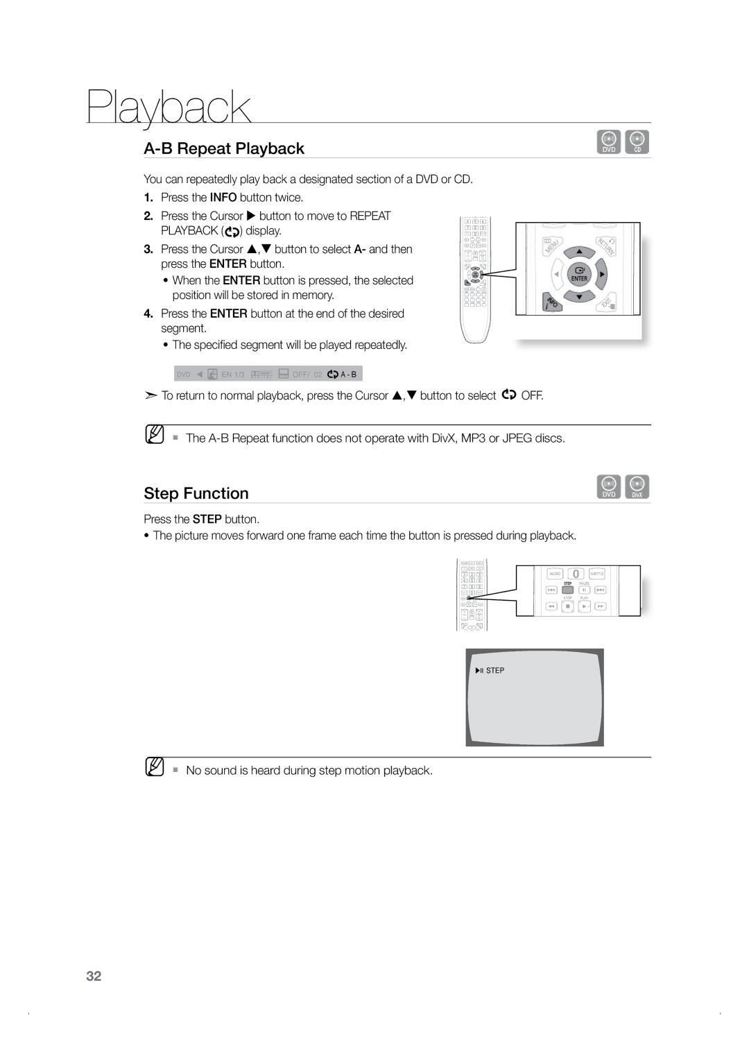 Samsung HT-TZ122, HT-Z120 manual Step Function 