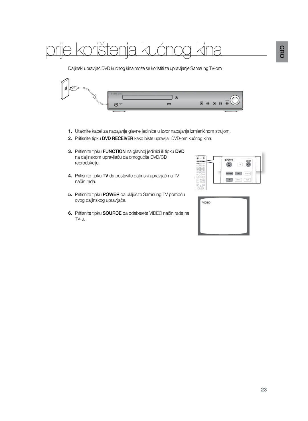 Samsung HT-Z120T/EDC manual Prije korištenja kućnog kina 