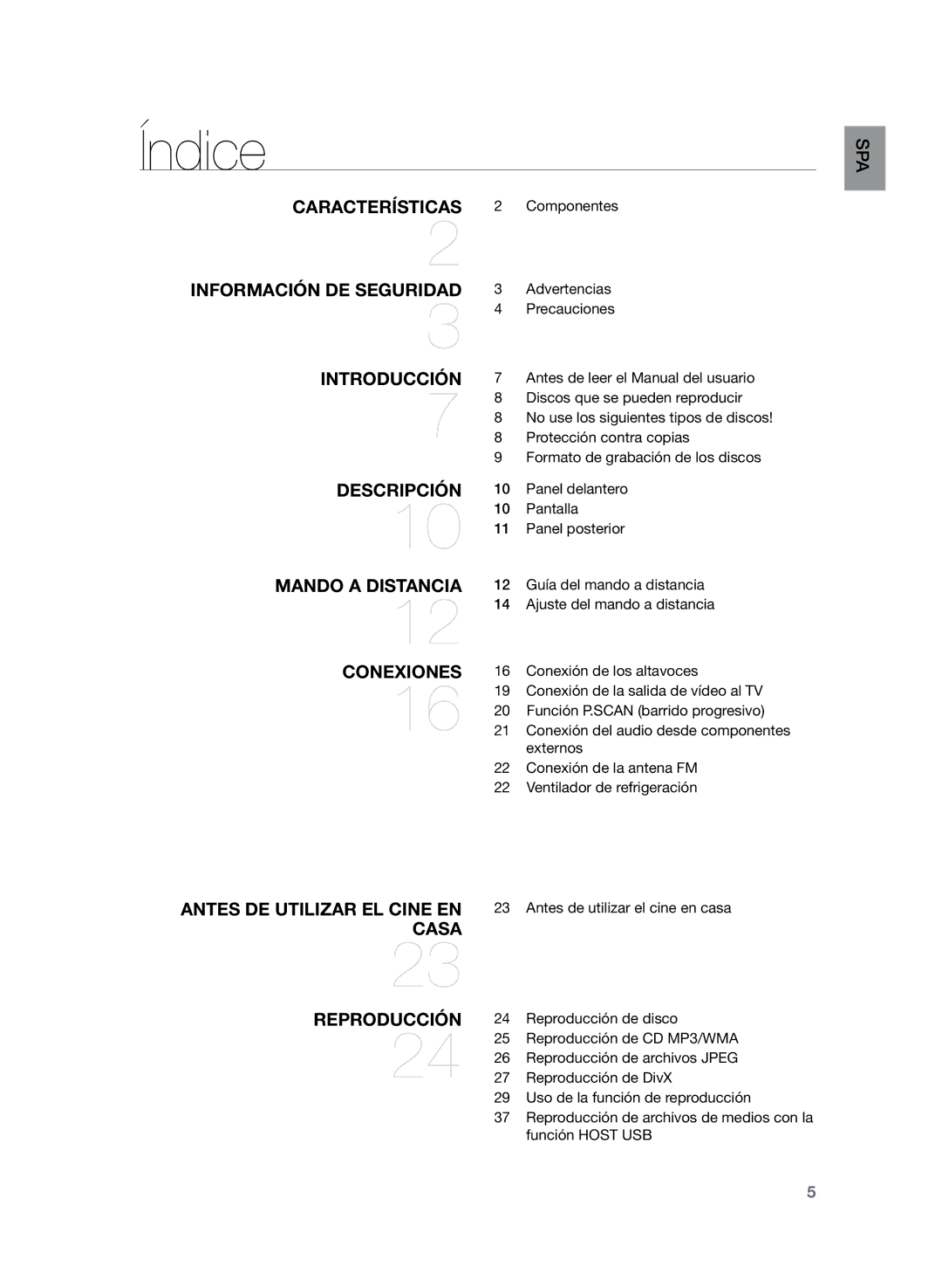 Samsung HT-Z210R/XET, HT-Z210R/EDC, HT-Z120T/XET manual Índice, Advertencias, Precauciones 