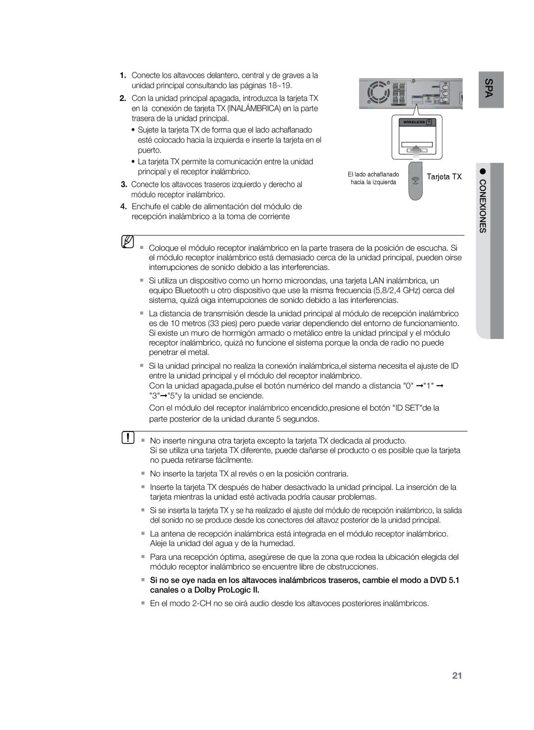 Samsung HT-Z220R/EDC, HT-Z220R/XET manual Conecte los altavoces traseros izquierdo y derecho al, Módulo receptor inalámbrico 