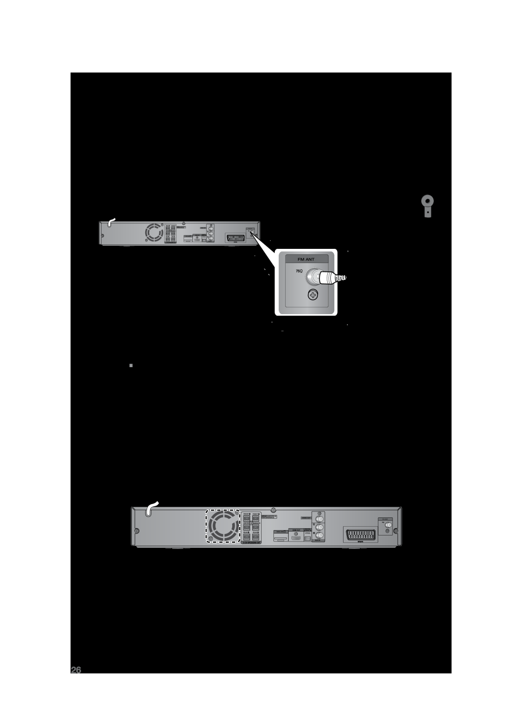 Samsung HT-TZ222R/XEF, HT-Z220R/XEF, HT-TZ225R/XEF manual Connexion de l’antenne FM, Ventilateur de refroidissement 