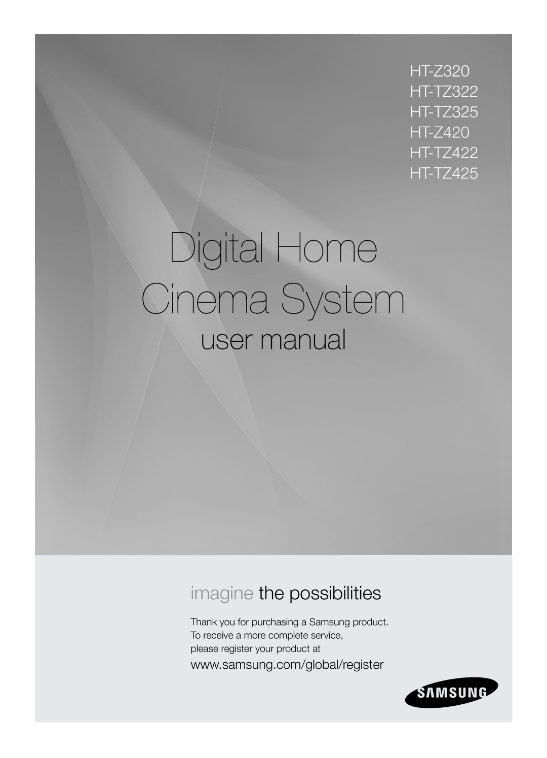 Samsung HT-TZ325T/SIM, HT-Z220T/MEA, HT-TZ325T/FMC, HT-TZ325T/MEA, HT-Z320T/MEA manual Digital Home Cinema System 