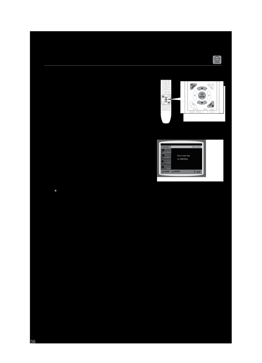 Samsung HT-Z221 user manual Using the Title Menu, Playback 