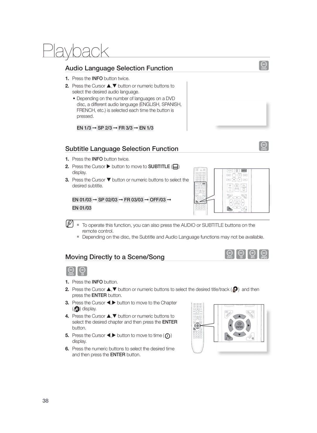 Samsung HT-Z320R/XET, HT-Z320R/EDC manual Audio Language Selection Function, Subtitle Language Selection Function 