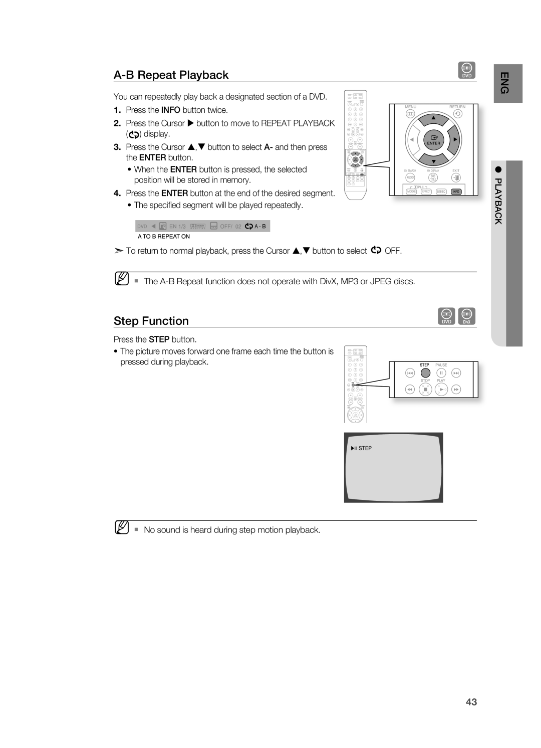 Samsung HT-Z510 manual A-Brepeat Playback, Step Function 