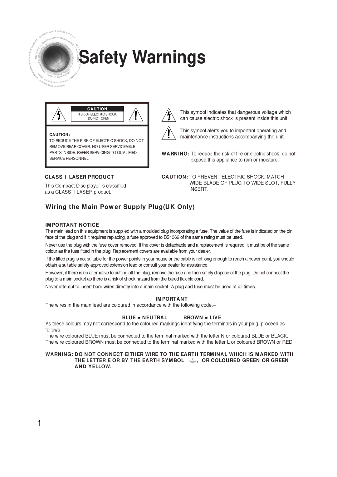 Samsung HTAS700RH/EDC, HTAS700RH/XFO manual Safety Warnings 