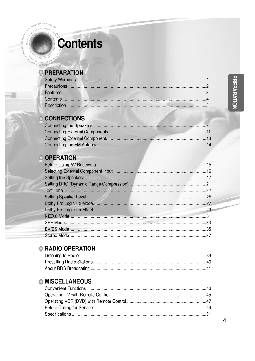 Samsung HTAS700RH/XFO, HTAS700RH/EDC manual Contents 