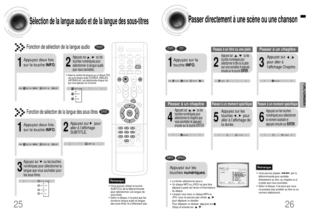 Samsung HTDB120TH 1Appuyez sur la touche Info, Appuyez deux fois, Sur la touche Info, Appuyez sur les, Touches numé riques 