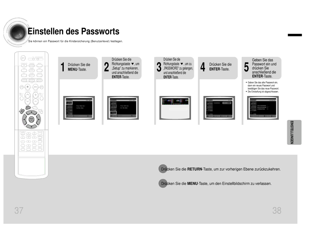 Samsung HTDB1350RH/EDC Drücken Sie dieDrücken Sie die, ENTER-Taste.ENTER-Taste, Die Einstellung ist abgeschlossen 