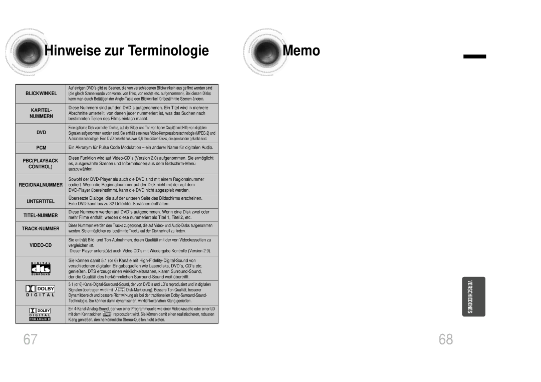 Samsung HTDB1350RH/EDC manual Hinweise zur Terminologie, Bestimmten Teilen des Films einfach macht 