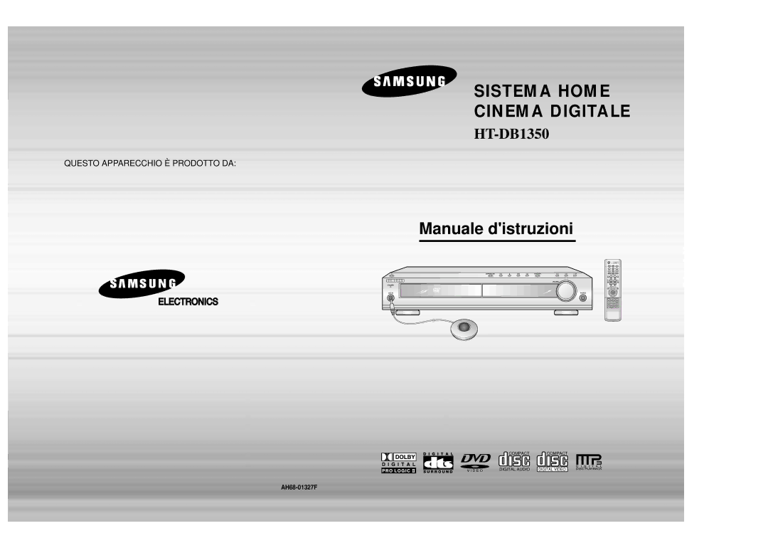 Samsung HTDB1350RH/EDC manual Sistema Home Cinema Digitale, AH68-01327F 