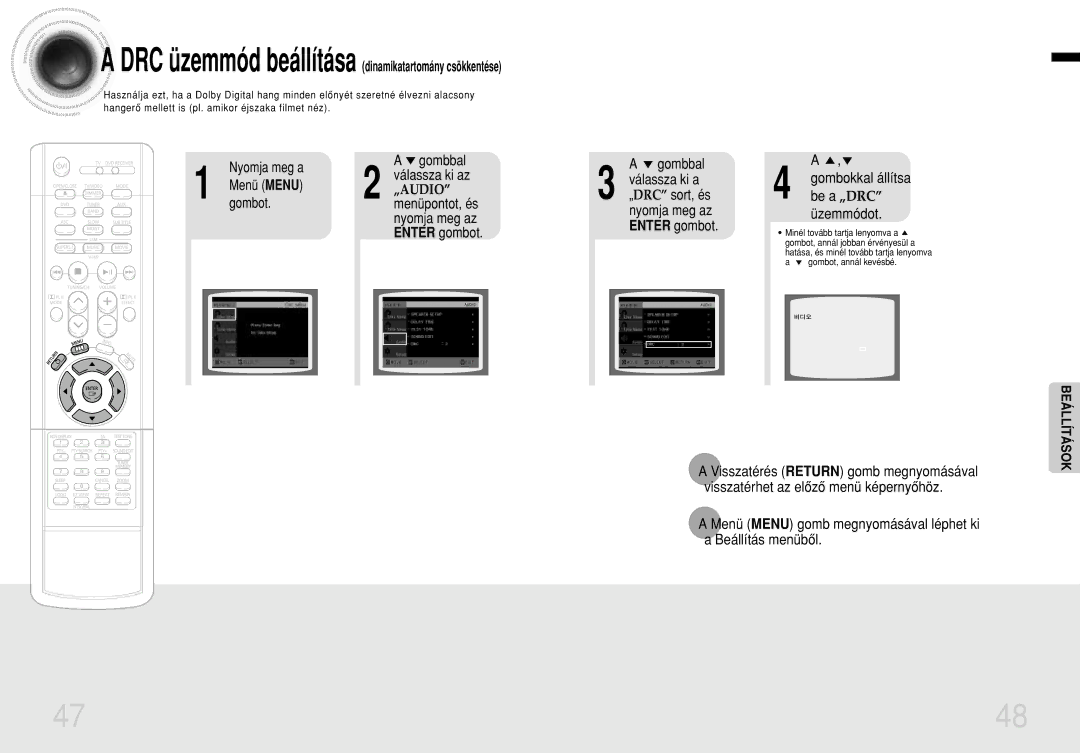 Samsung HTDB1350RH/ELS manual Nyomja meg a Gombbal, Üzemmódot, Válassza ki az, Nyomja meg az Enter gombot 