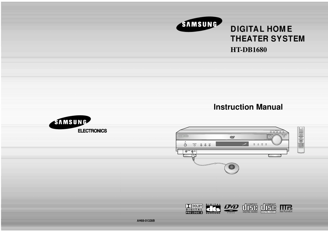 Samsung HTDB1680TH/XSV manual Digital Home Theater System 