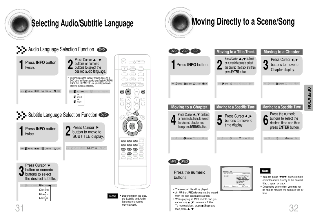 Samsung HTDB1680TH/XSV manual 1Press Info button, Buttons to select the desired subtitle, Press the numeric buttons 