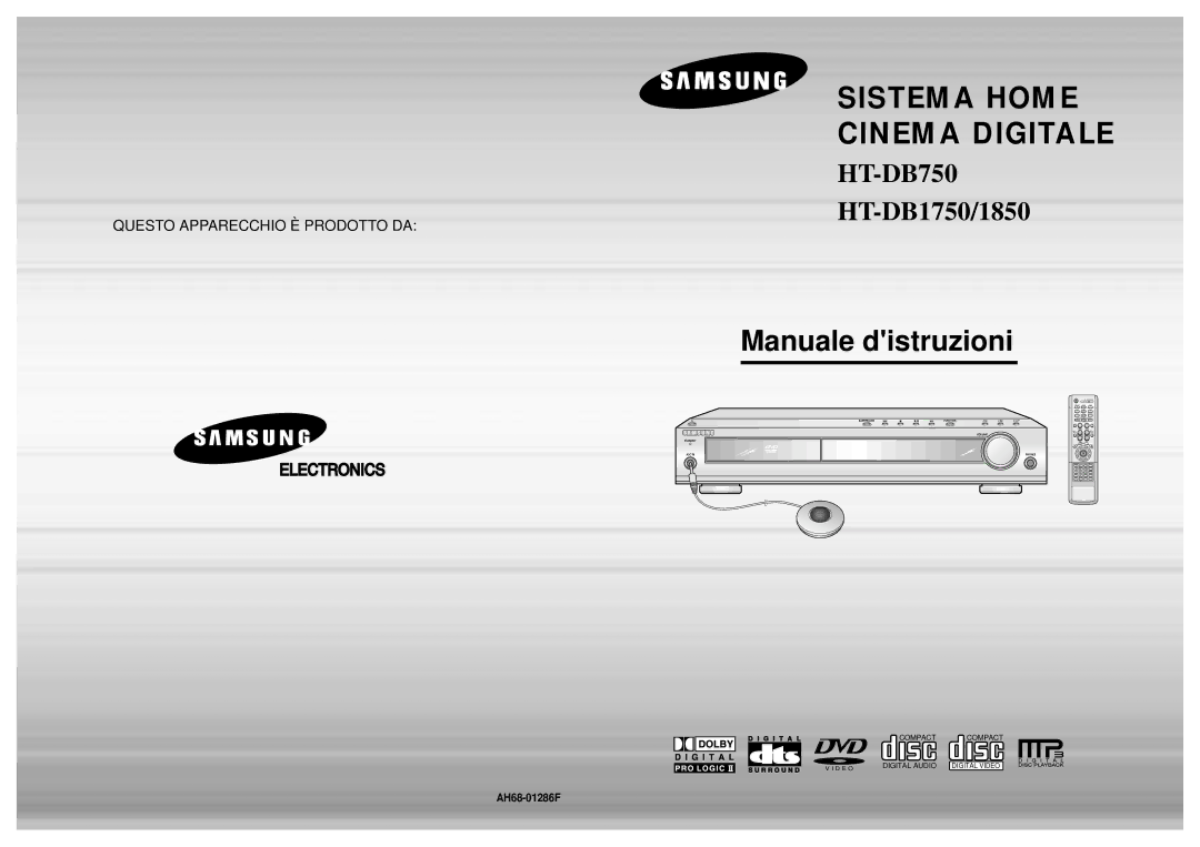 Samsung HTDB1750RH/EDC manual AH68-01286F 