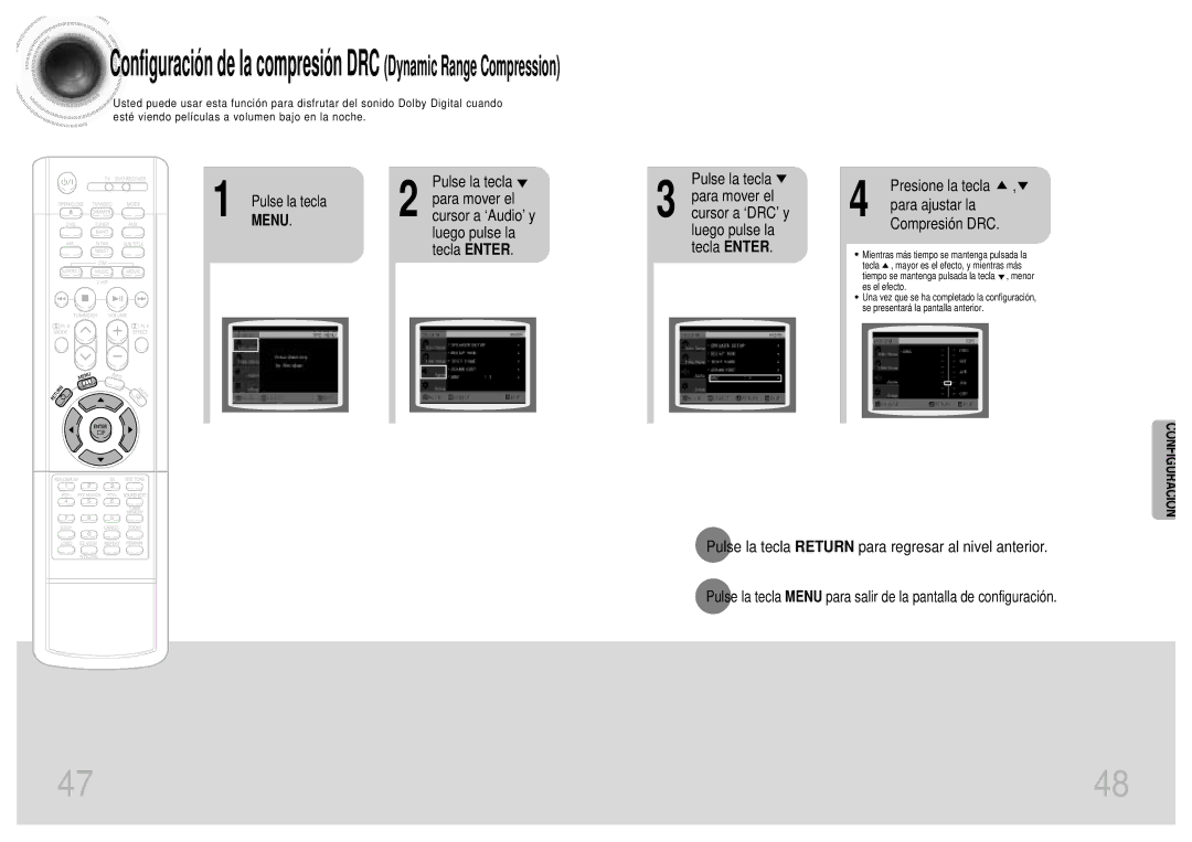 Samsung HTDB1750RH/EDC manual Menu 