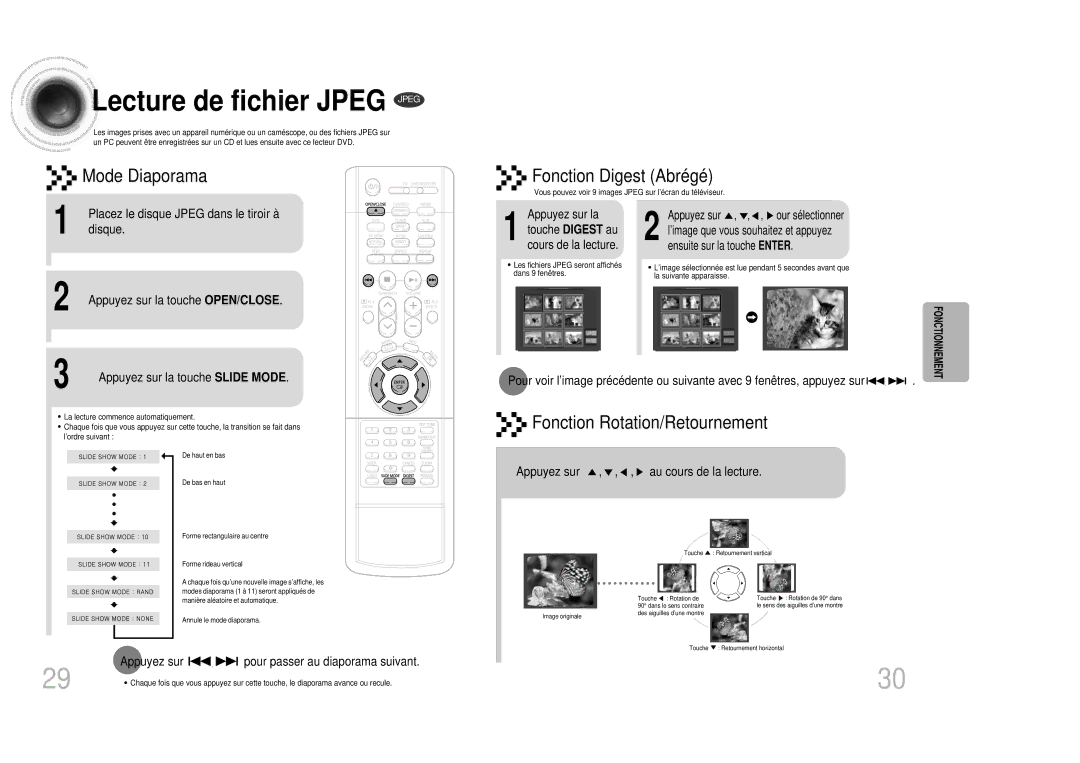 Samsung HTDB300RH/ELS manual Lecture de fichier Jpeg Jpeg 