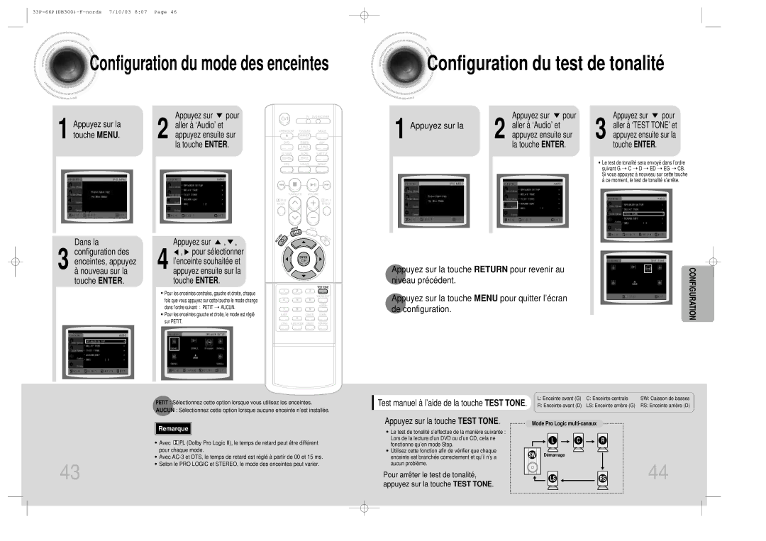 Samsung HTDB300RH/ELS manual Appuyez sur la touche Return pour revenir au, Niveau précédent 