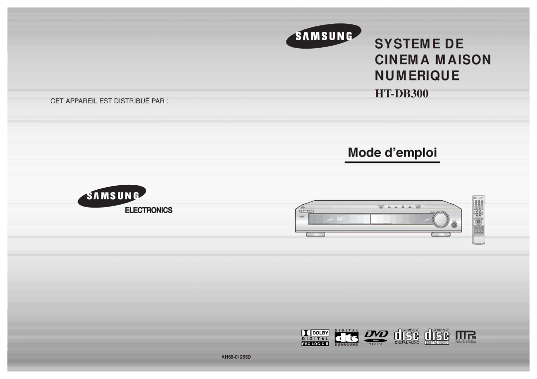 Samsung HTDB300RH/EDC, HTDB300RH/ELS, HT-DB300 manual Digital Home Theater System 