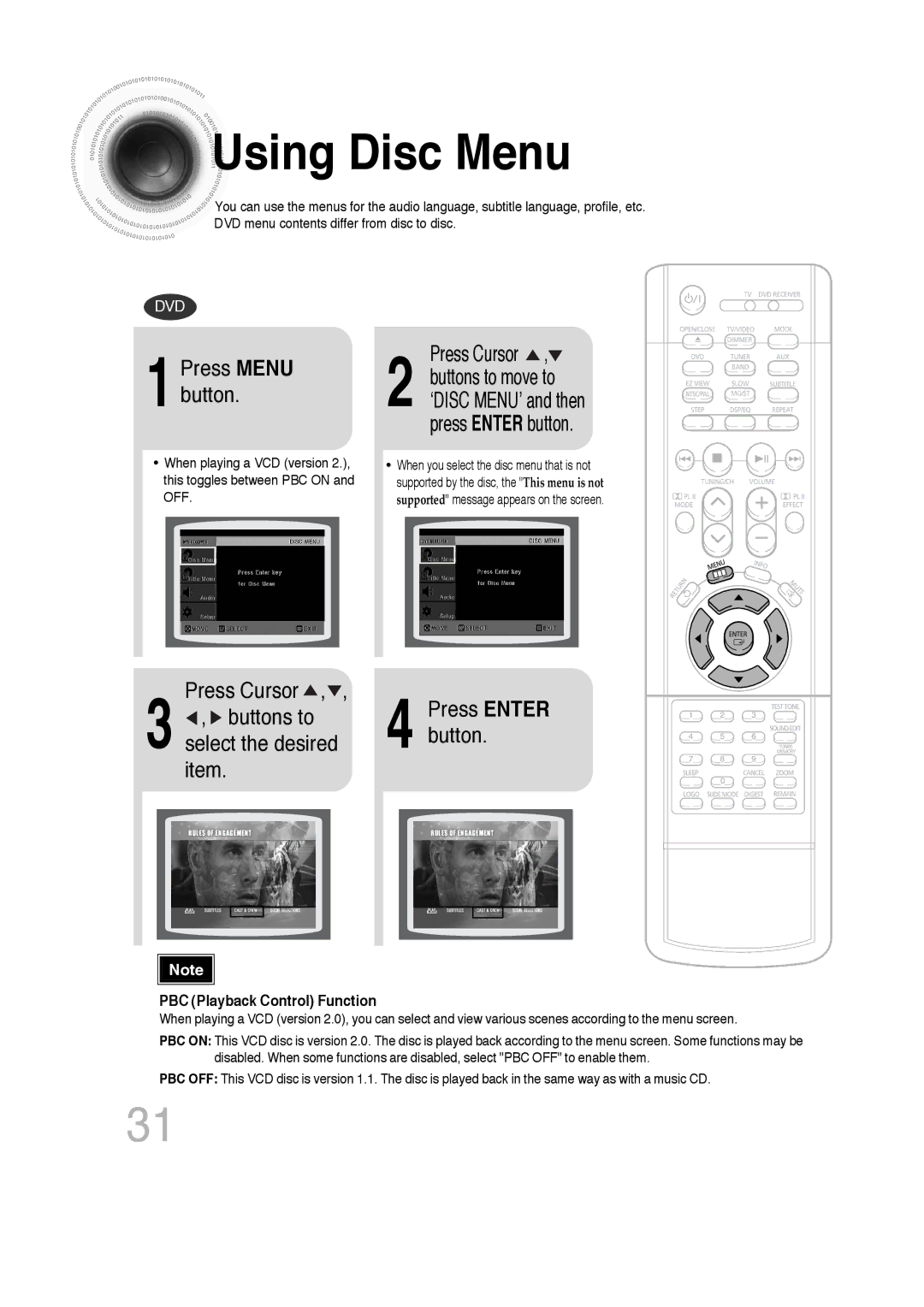 Samsung HTDB300RH/EDC, HTDB300RH/ELS, HT-DB300 manual Using Disc Menu, Buttons to 