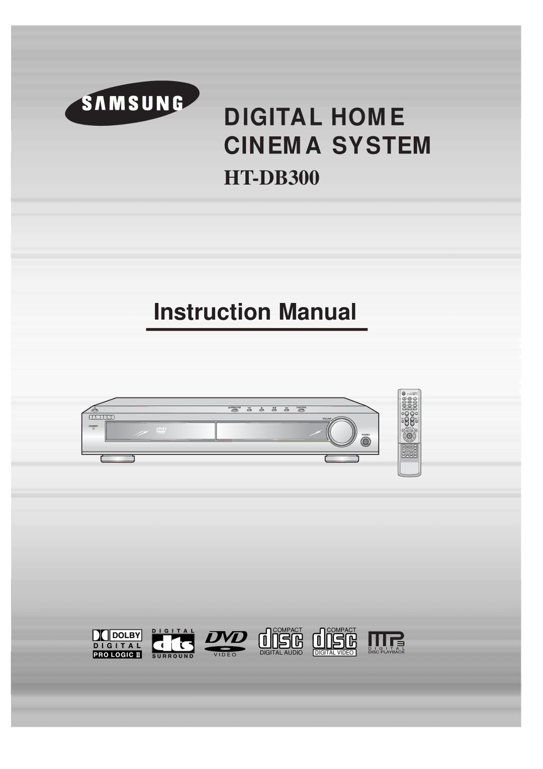 Samsung HTDB300RH/EDC, HTDB300RH/ELS, HT-DB300 manual Digital Home Theater System 
