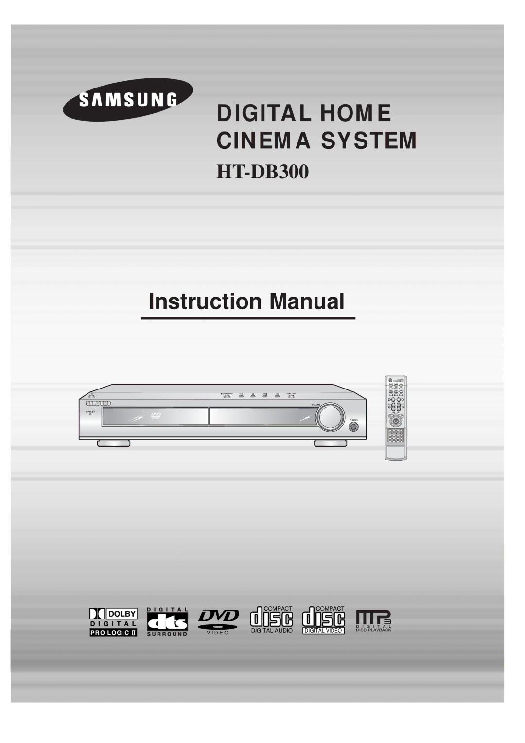 Samsung HTDB300TH/HAO, HT-DB300, HTDB300TH/XSG manual Digital Home Theater System, AH68-01285K 