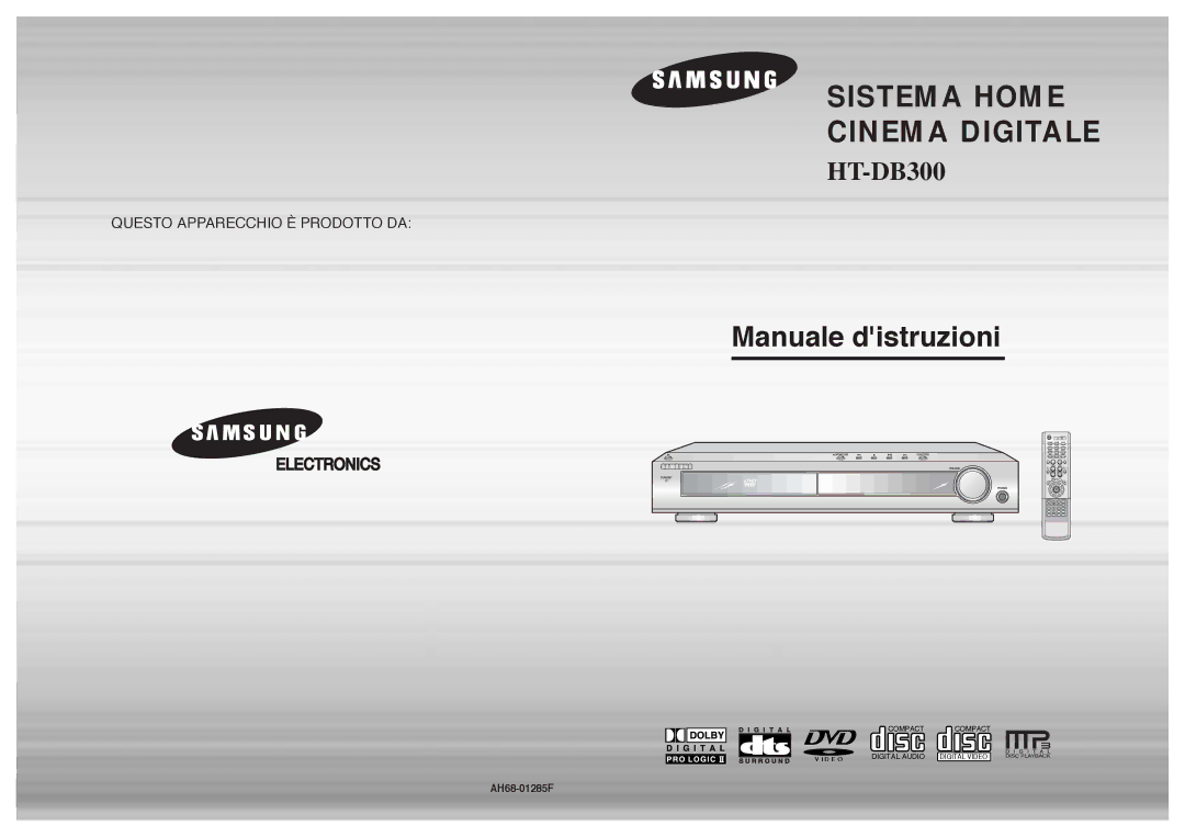Samsung HTDB300RH/EDC, HTDB300RH/ELS, HT-DB300 manual Digital Home Cinema System 