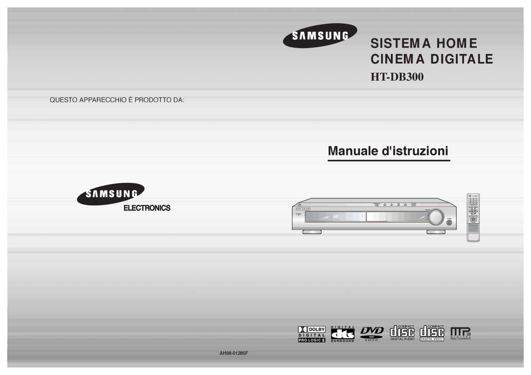 Samsung HTDB300RH/EDC, HTDB300RH/ELS, HT-DB300 manual Digital Home Theater System 