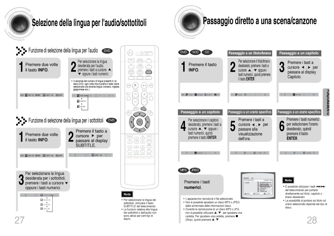 Samsung HTDB300RH/ELS, HTDB300RH/EDC manual Selezione della lingua per laudio/sottotitoli, 1Premere due volte il tasto Info 