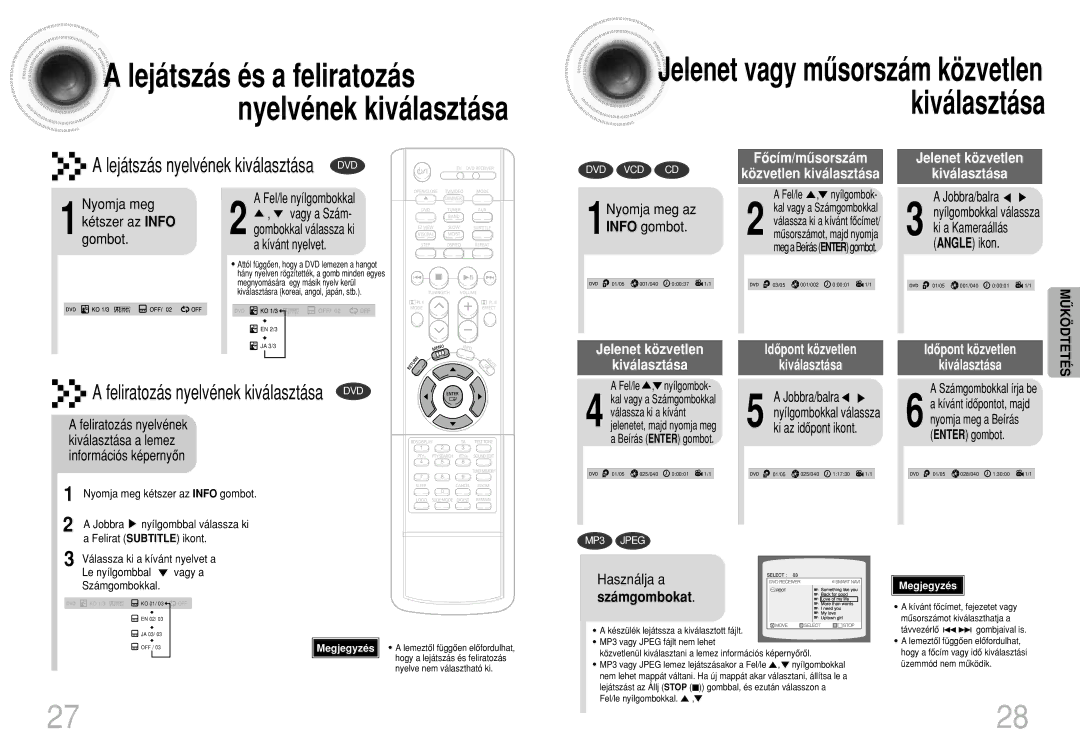 Samsung HTDB300RH/ELS, HTDB300RH/EDC manual Nyomja meg, Használja a, Számgombokat 