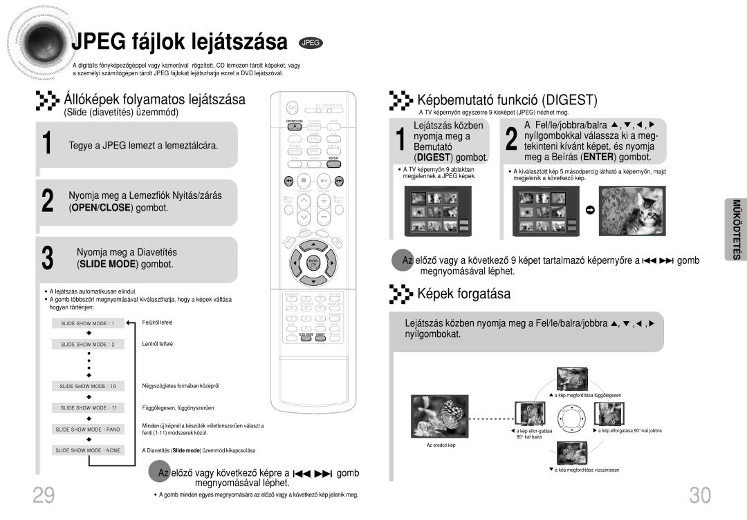 Samsung HTDB300RH/EDC, HTDB300RH/ELS manual Jpeg fájlok lejátszása Jpeg 