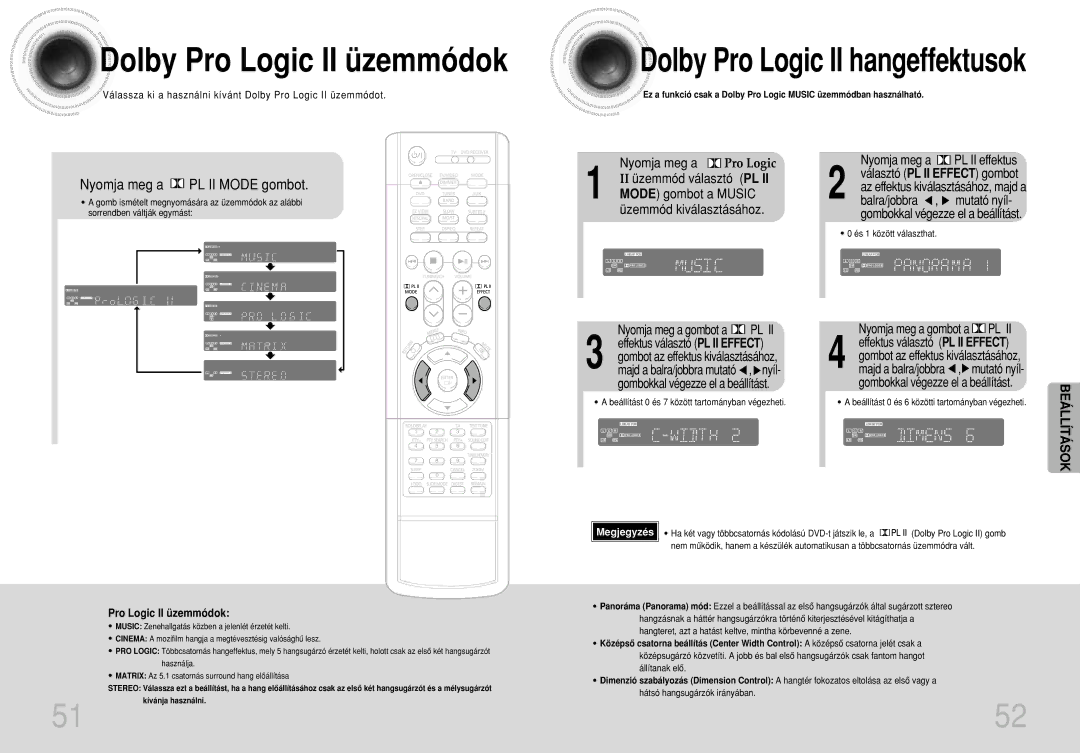 Samsung HTDB300RH/ELS manual Dolby Pro Logic II üzemmódok, Nyomja meg a PL II Mode gombot, Nyomja meg a PL II effektus 