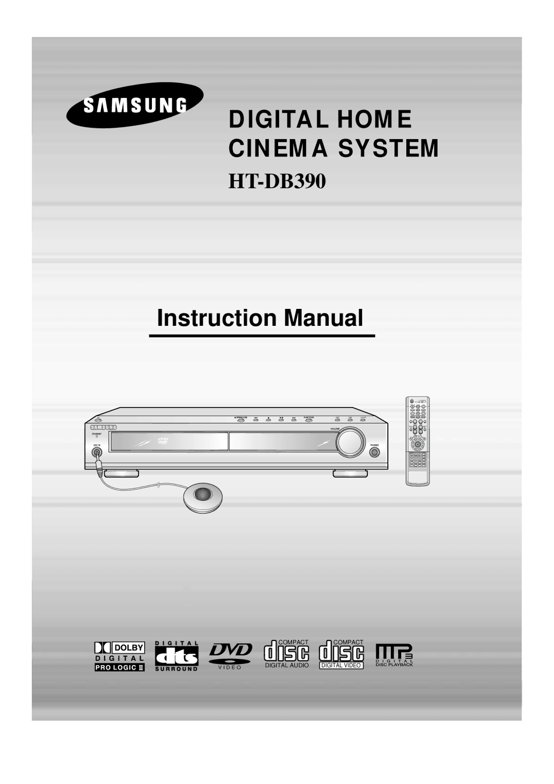 Samsung HTDB390RH/ELS manual Digital Home Cinema System 