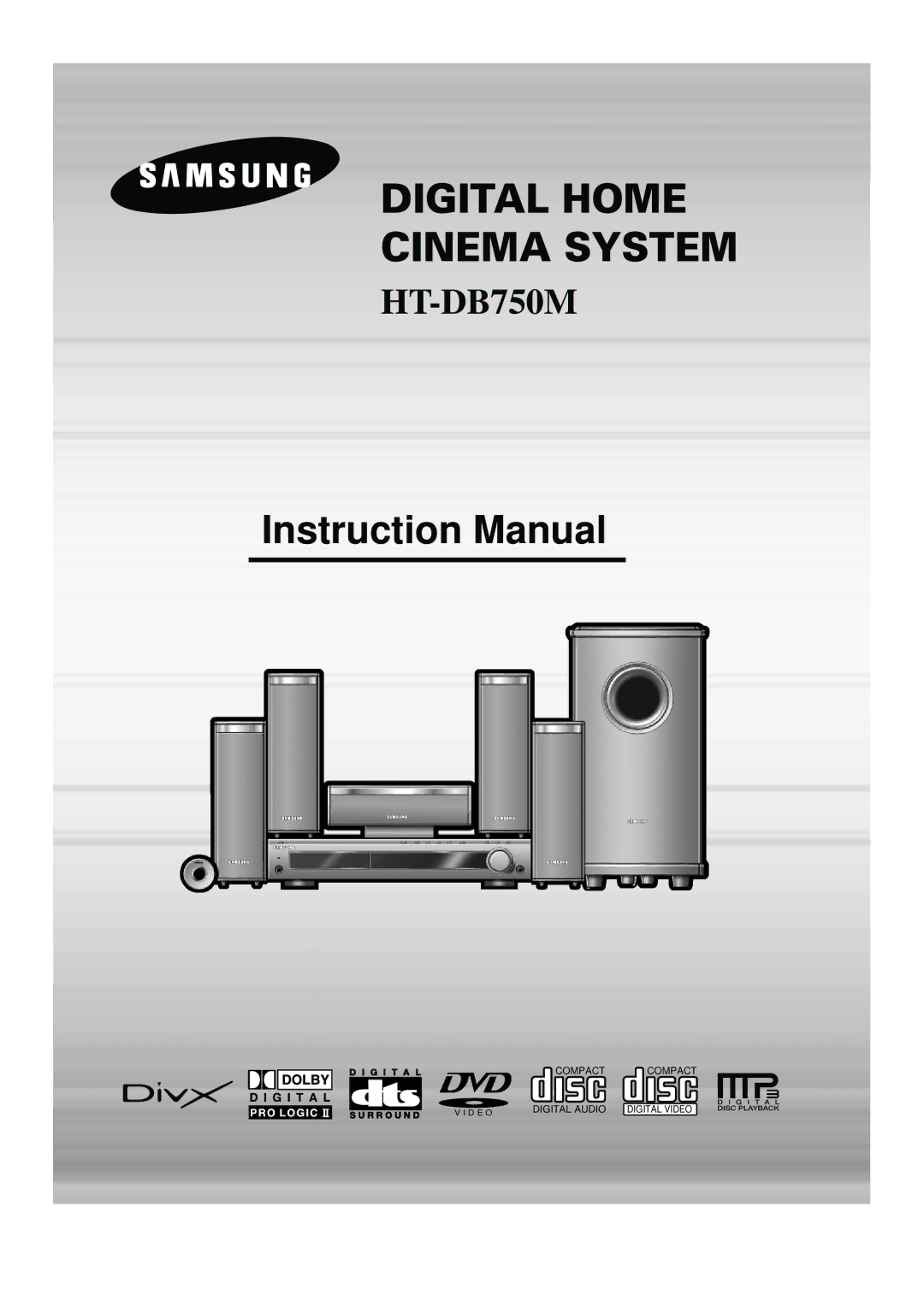 Samsung HTDB750RH/ELS, HTDB750RH/EDC manual Digital Home Cinema System 