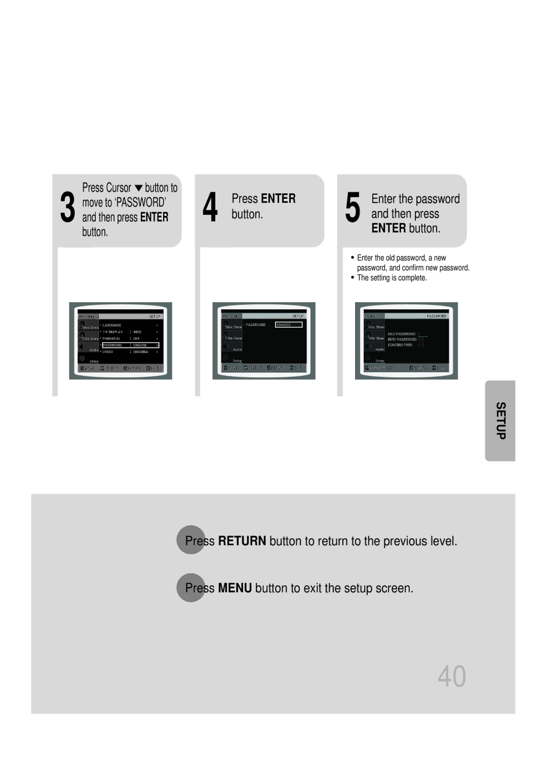 Samsung HTDB750RH/ELS, HTDB750RH/EDC manual Button Enter button, Enter the password 