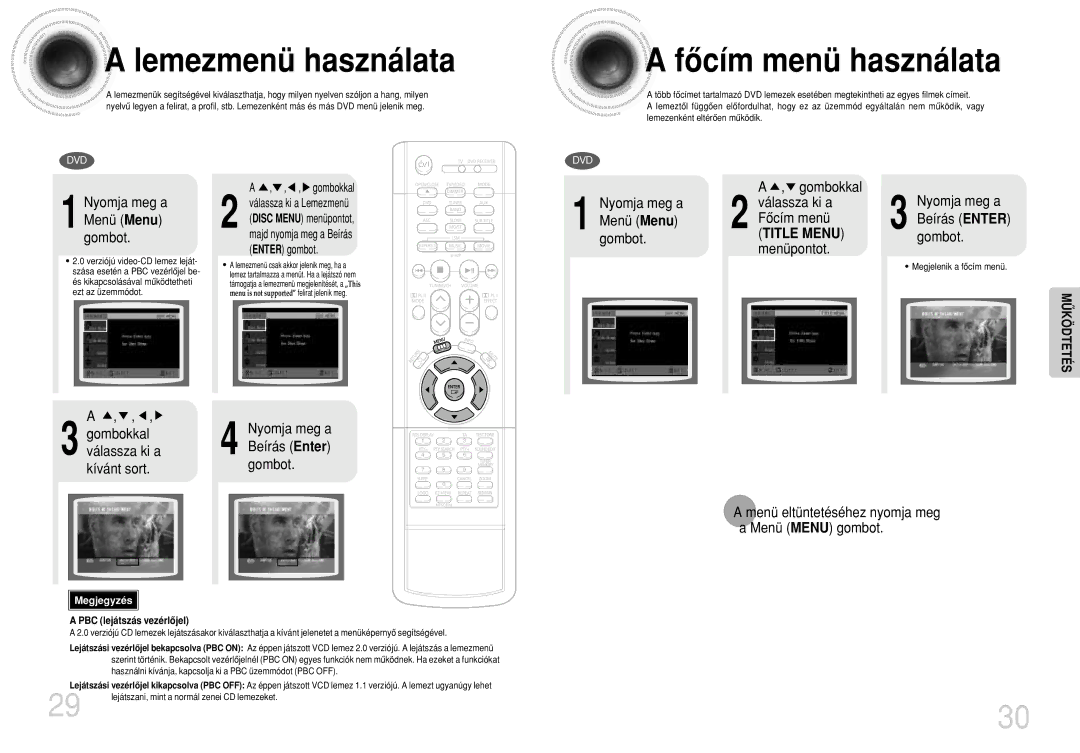 Samsung HTDB750RH/EDC, HTDB750RH/ELS manual Lemezmenü használata, Menüpontot, Gombokkal Válassza ki a, Kívánt sort Gombot 