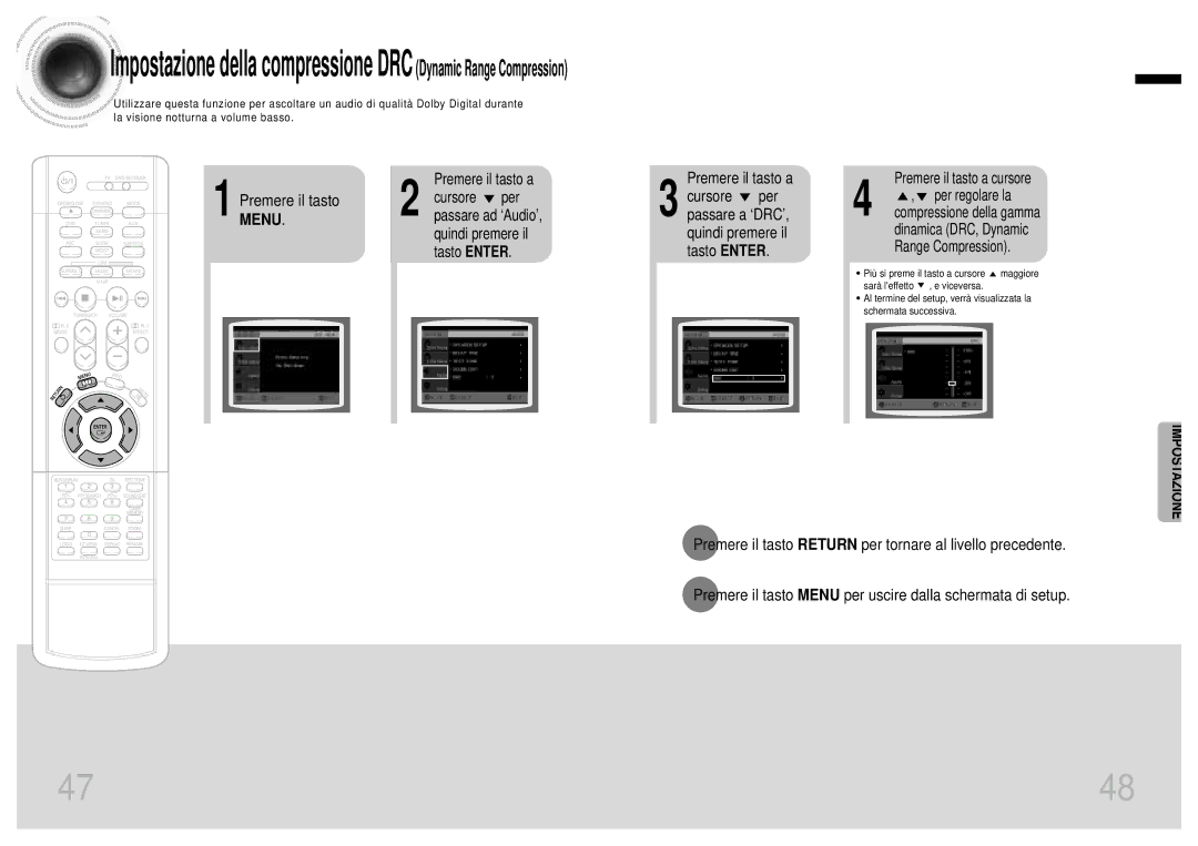 Samsung HTDB750RH/EDC manual Premere il tasto Menu 