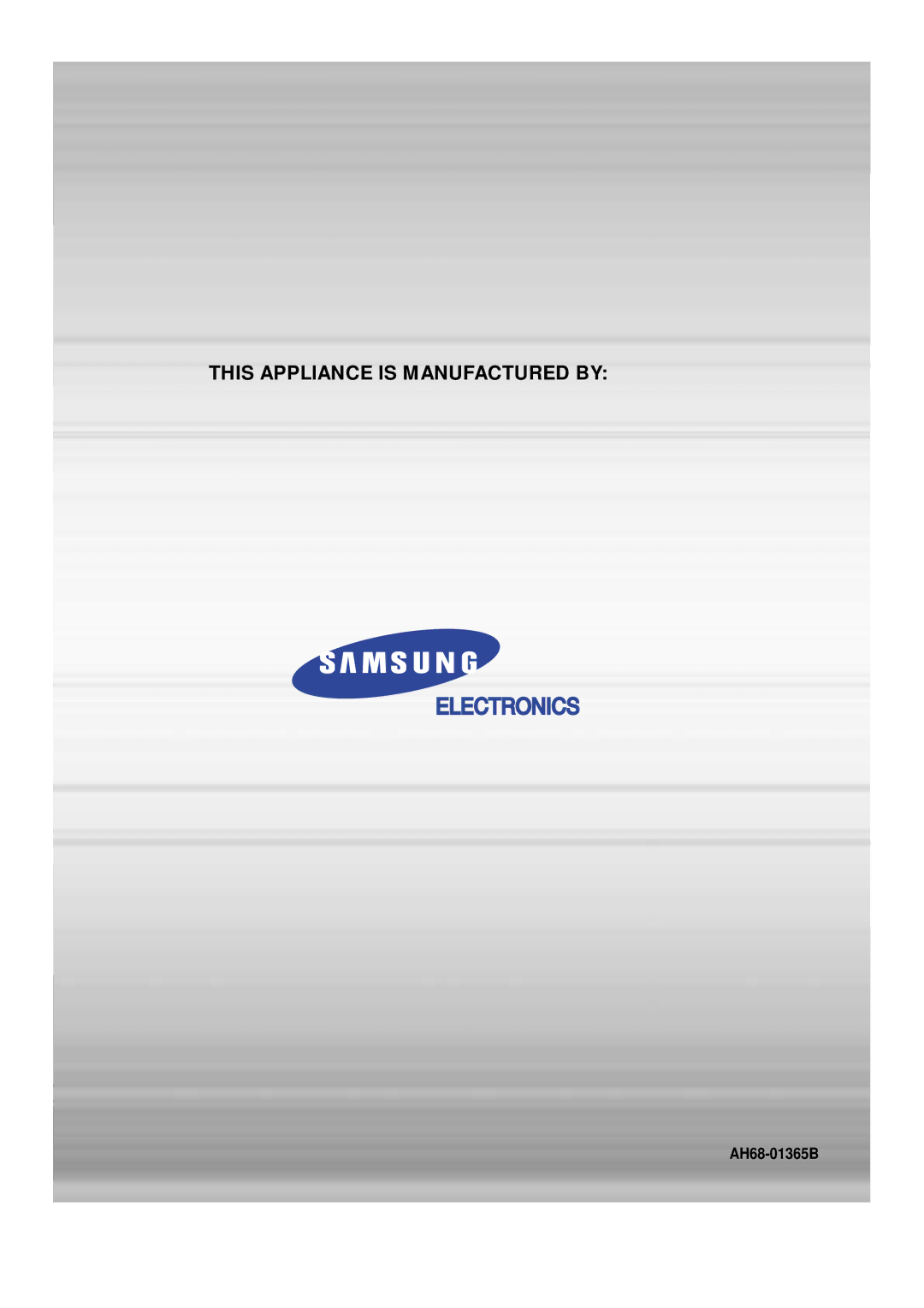 Samsung HT-DB760, HTDB760RH/EDC, HTDB760RH/ELS manual AH68-01365B 