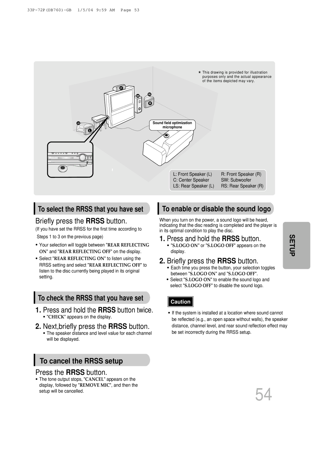 Samsung HTDB760RH/ELS Briefly press the Rrss button, Press and hold the Rrss button, Next,briefly press the Rrss button 