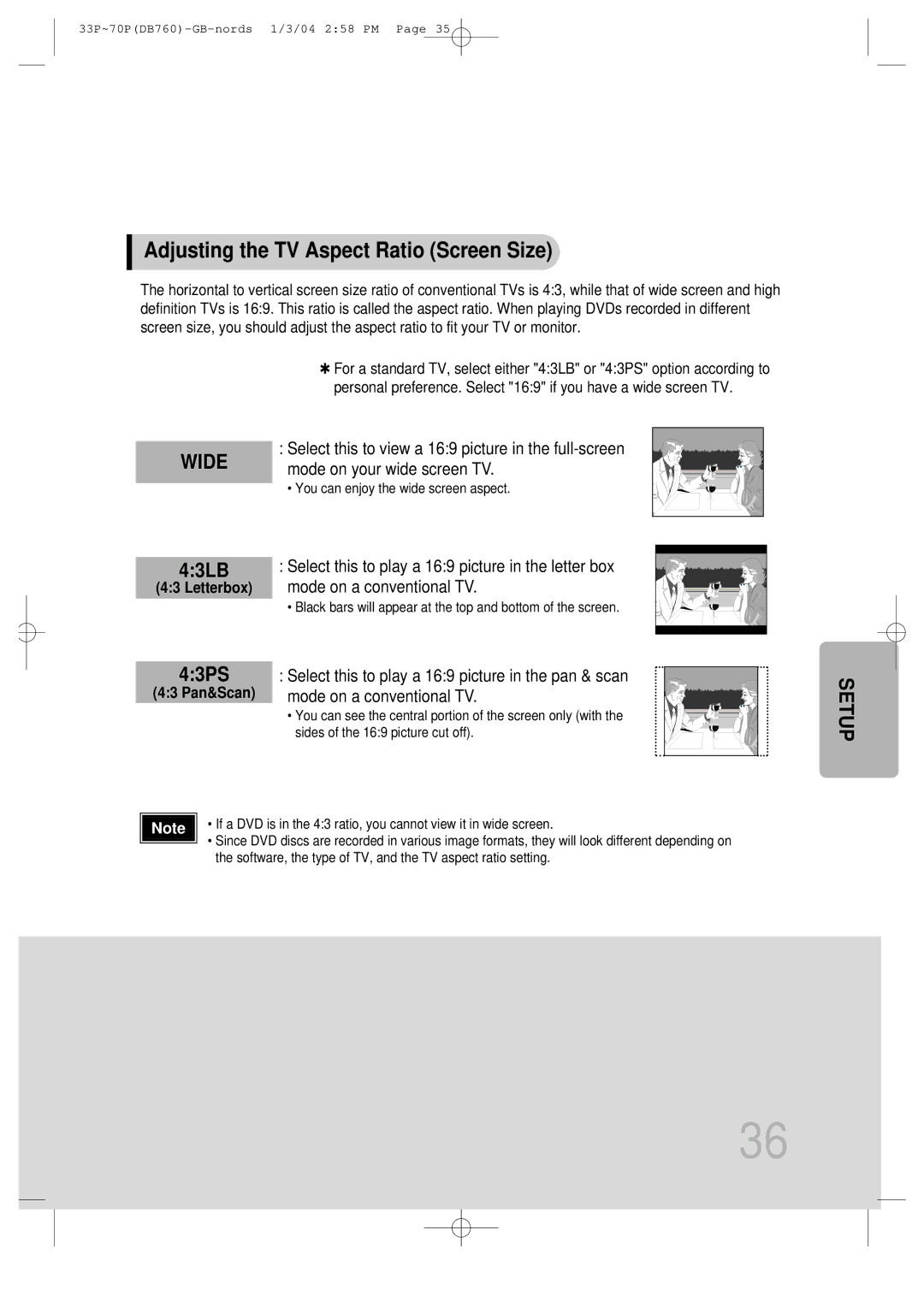 Samsung HTDB760TH/UMG, HTDB760TTH/CBM, HTDB760TH/XSG, HTDB760TTH/FES manual Adjusting the TV Aspect Ratio Screen Size, Wide 